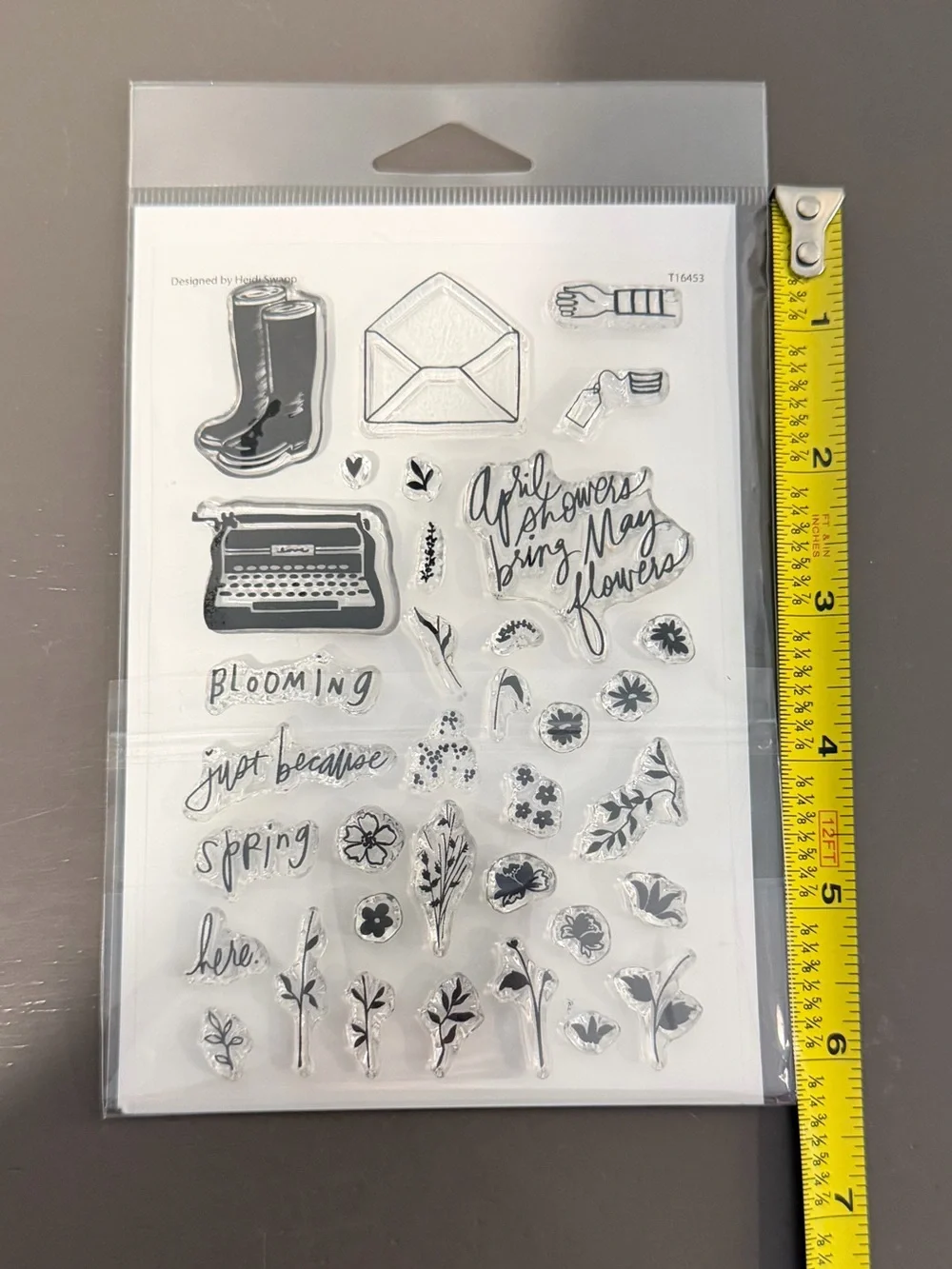 Heidi Swapp 4X6 Spring Flowers Stamp Set
